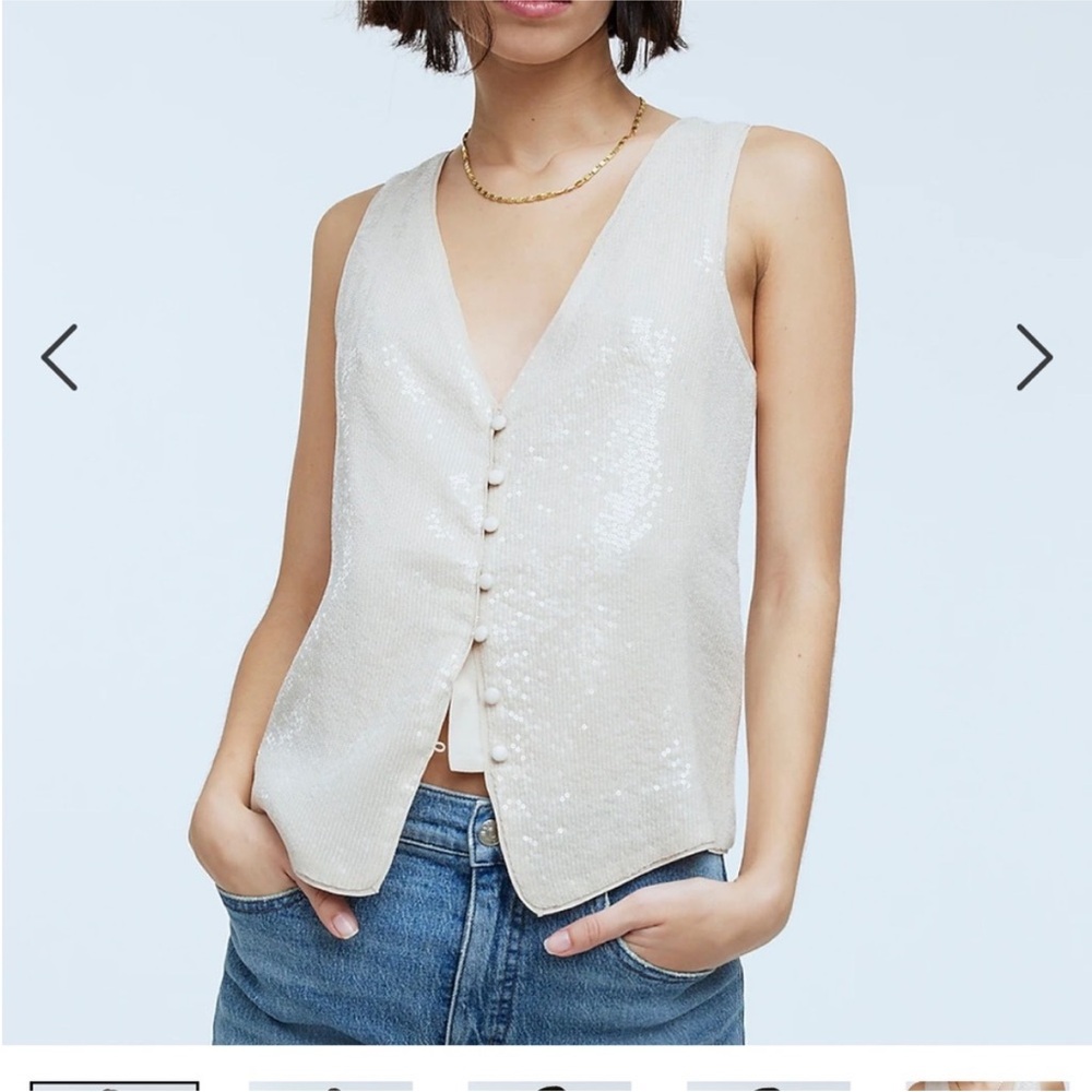 Madewell Sequin Cutaway Vest Top